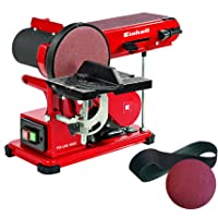 Einhell 4419255 TC-US 400 - Lijadora de plato- banda pivotable con tope- función de lijado de disco y banda